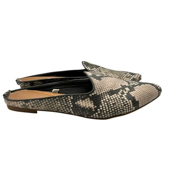 Universal Thread Women's Beige Leather Snake‎ Print Mules Size 7.5 - Picture 2 of 10